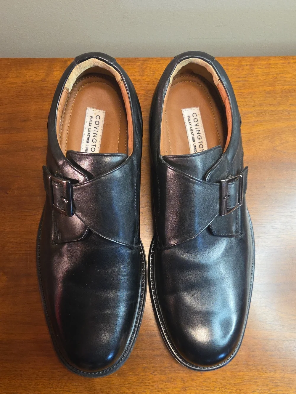 Men's Covington Black Leather Upper And Lining Monk Loafer Dress Shoes 13